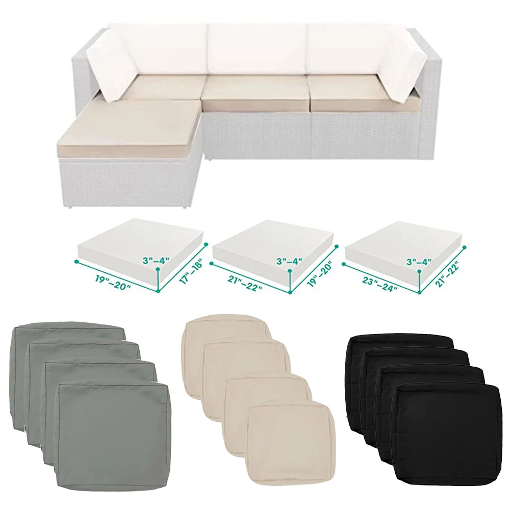 Outdoor Furniture Upholstery - 1-4 세트 소파 쿠션 야외 정원