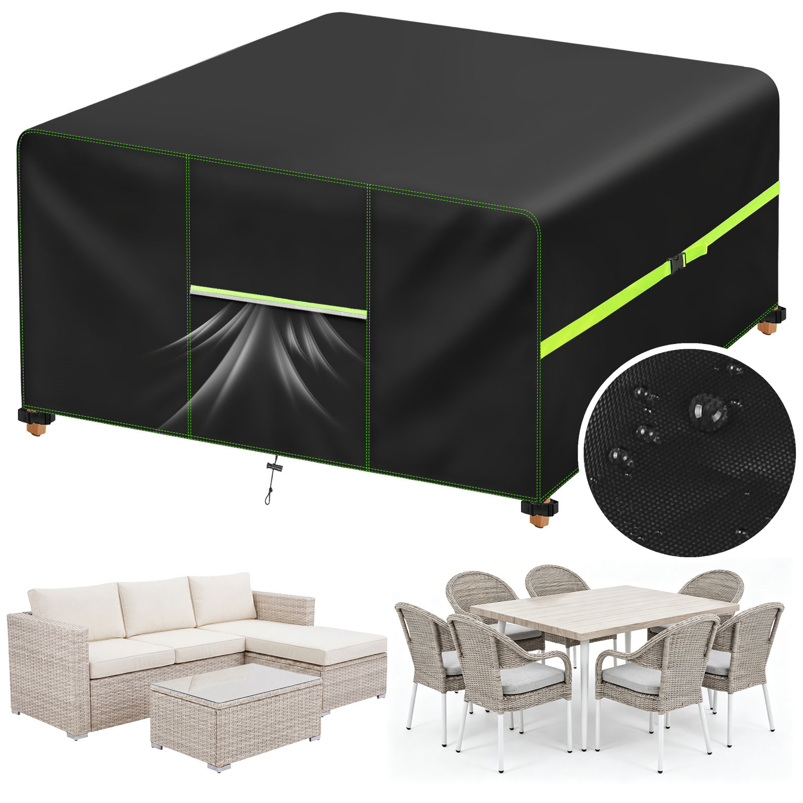 Outdoor Furniture Rattan - 통풍구가 있는 정원 가구 커버 방수
