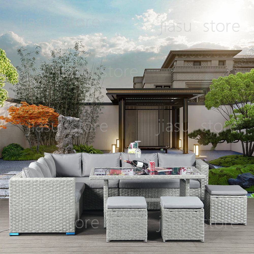 Outdoor Furniture Rattan - 야외용 라탄 코너 소파 세트, 라탄
