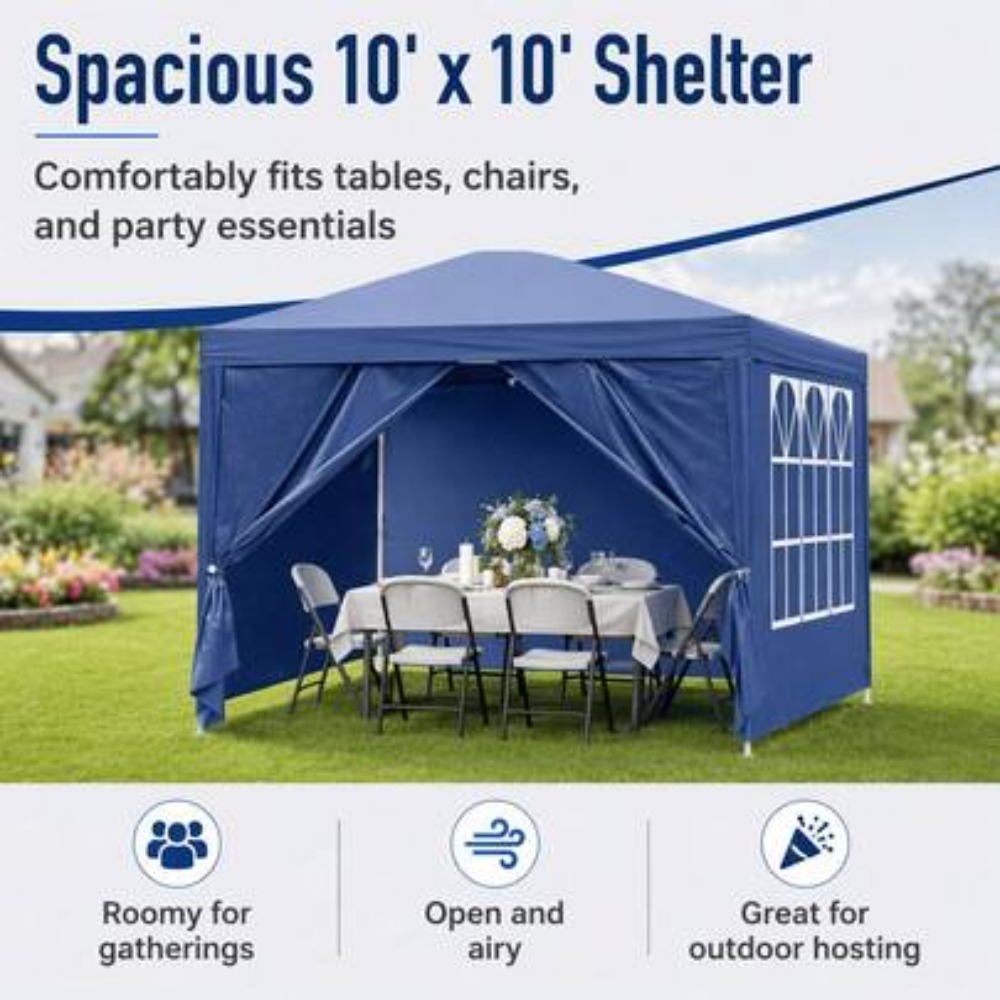 Sun Sail Shade - 10x10 팝업 가제보 야외 캐노피 텐트