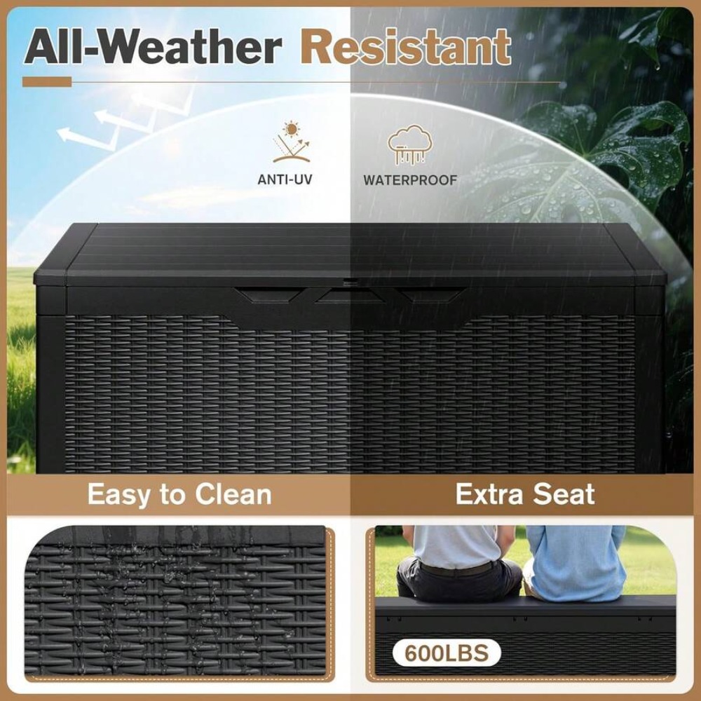 대형 잠금식 야외 보관함 120갤런 방수 데크 박스 ( - Outdoor Furniture For Patio 리뷰 및 가격