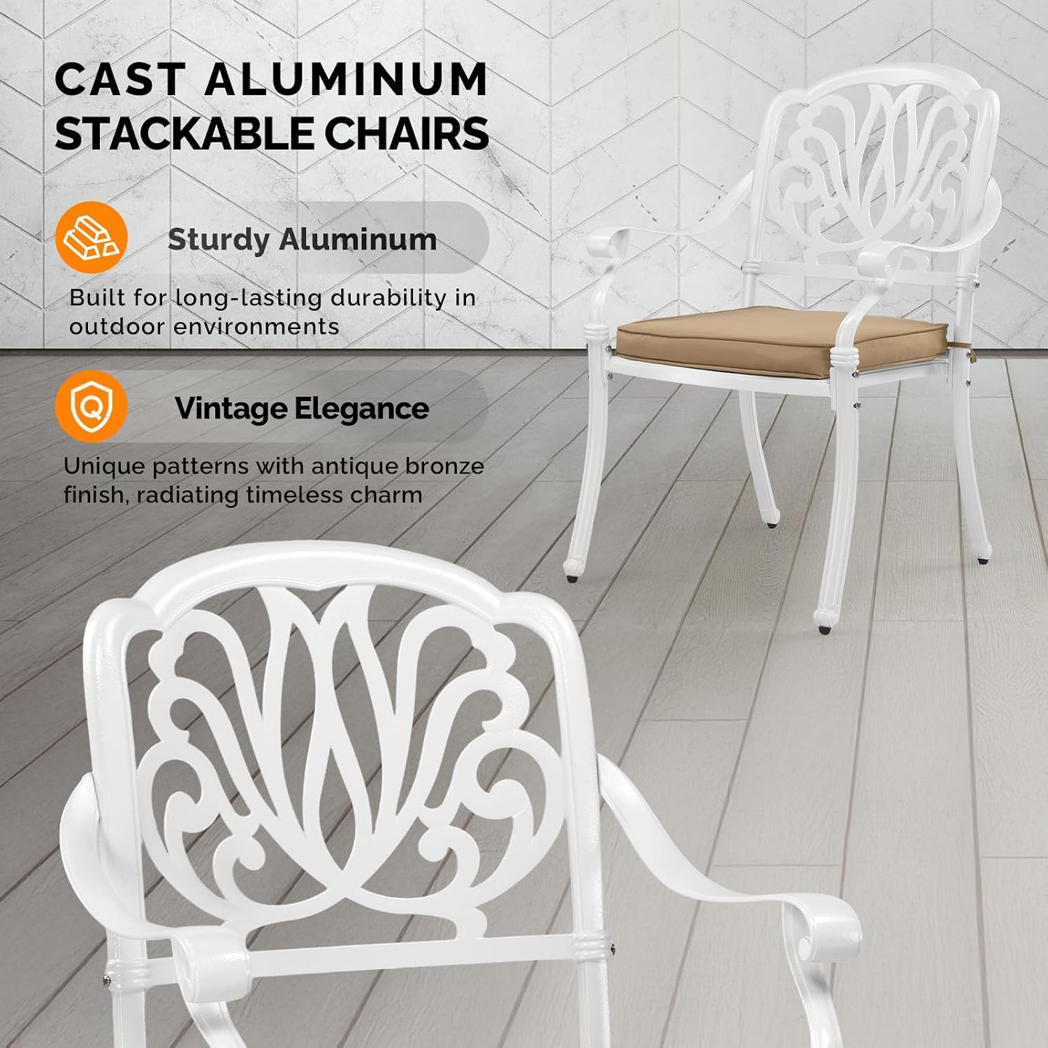 주조 알루미늄 파티오 식사용 의자 세트, 부드러운 패딩 - Outdoor Furniture Dining Set 리뷰 및 가격