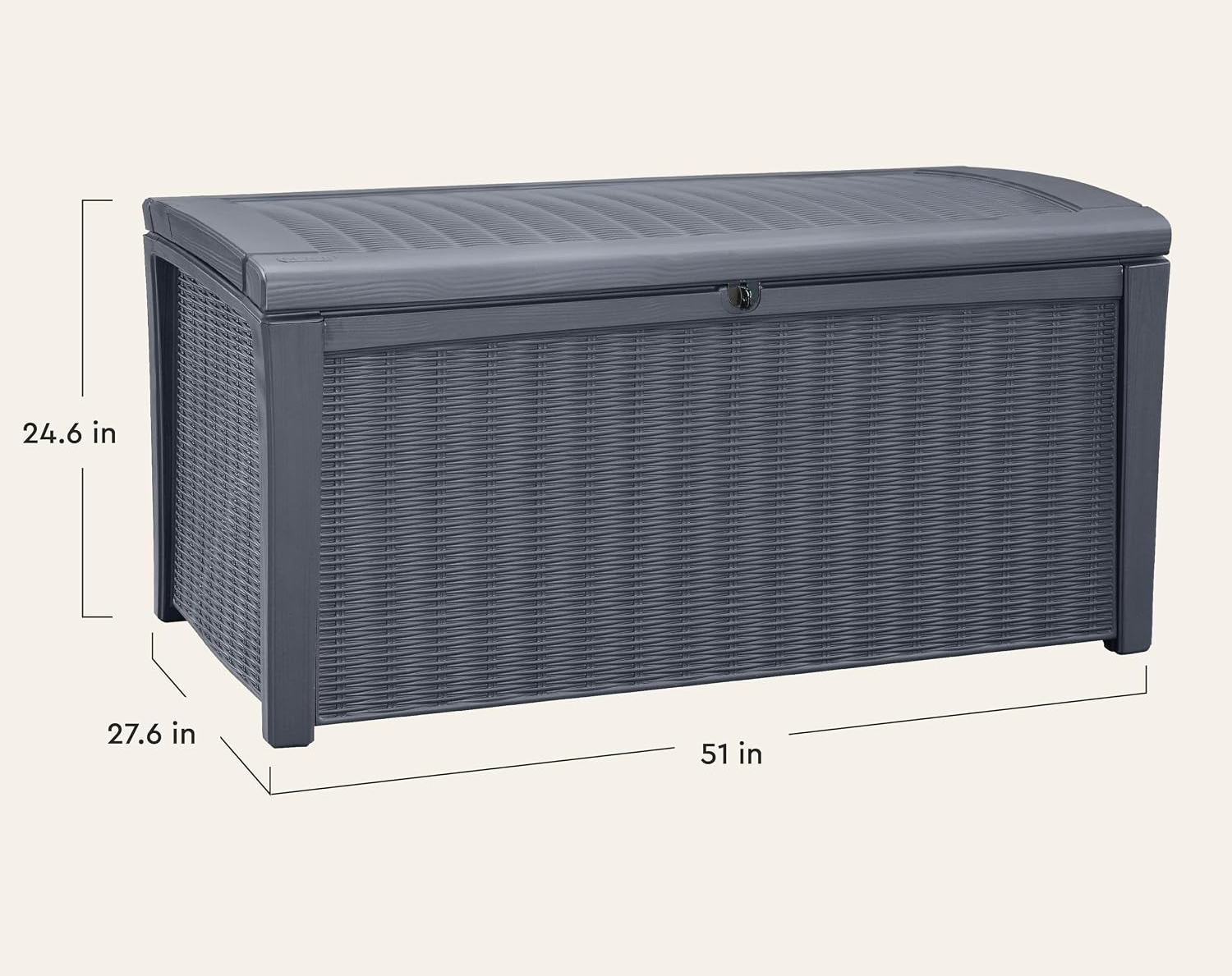 110갤런 야외용 수납 데크 박스, 잠금 가능 방수 레 - Outdoor Furniture Rattan 리뷰 및 가격