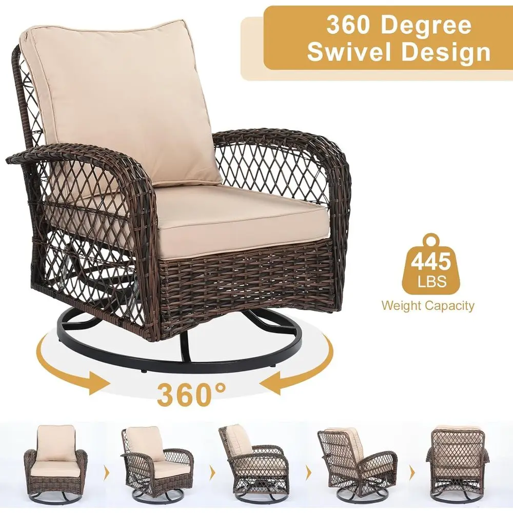 3피스 파티오 가구 세트, 2인용 회전식 흔들의자, 야 - Outdoor Furniture Rocking Chair 리뷰 및 가격