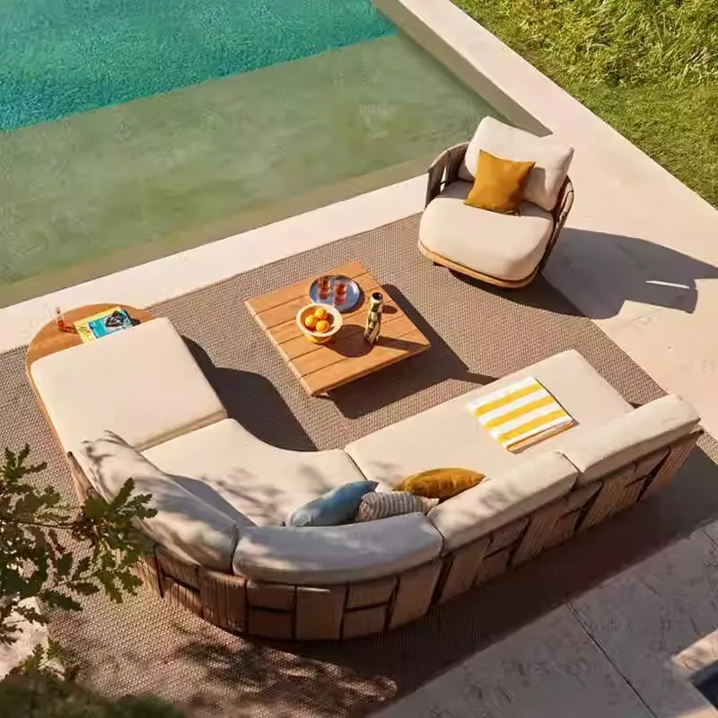 북유럽 스타일 야외 라탄 소파 빌라 마당 정원 선룸 디 - Outdoor Furniture Rattan 리뷰 및 가격