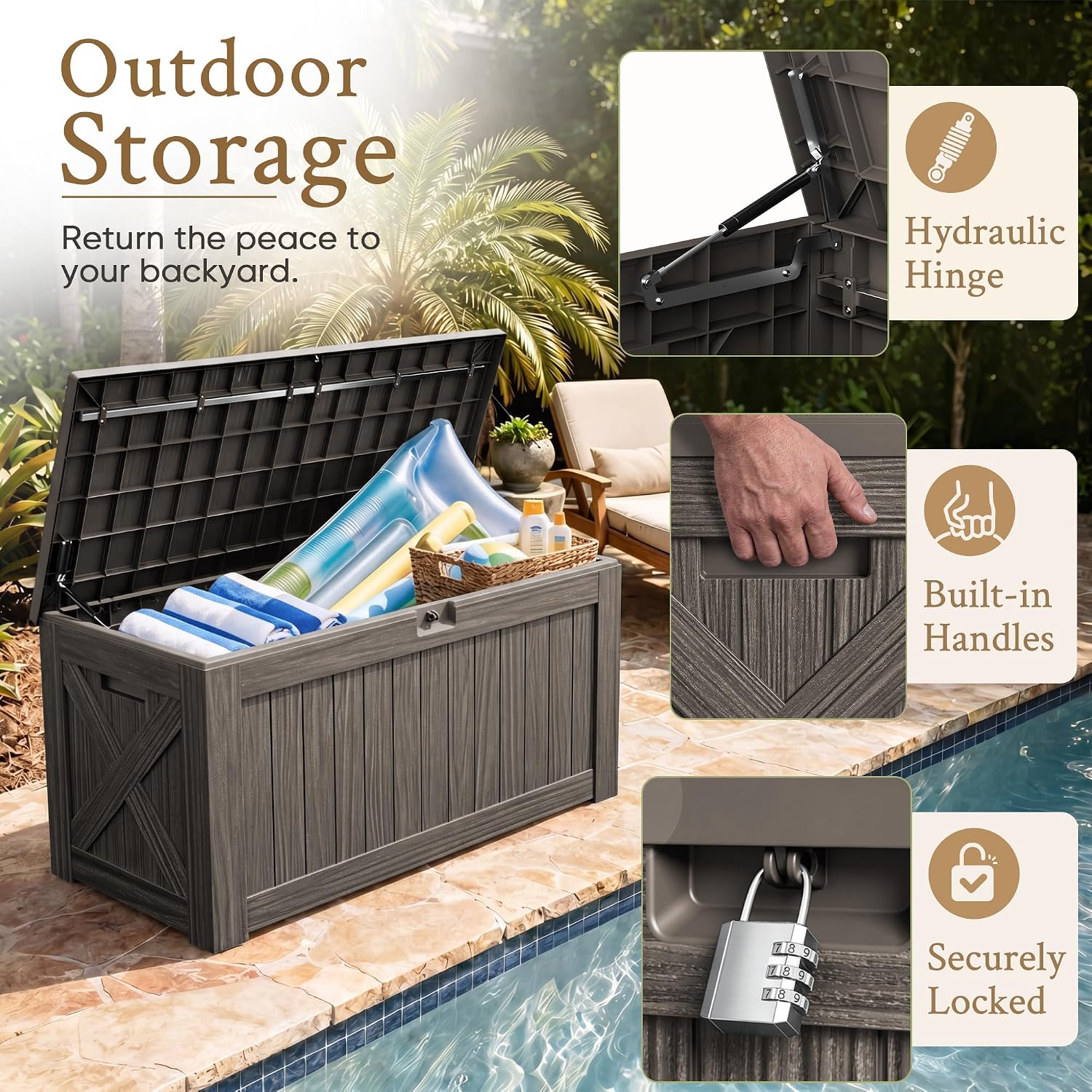 120갤런 대형 데크 박스 야외 보관 캐비닛 방수 레진 - Outdoor Furniture Cushion 리뷰 및 가격