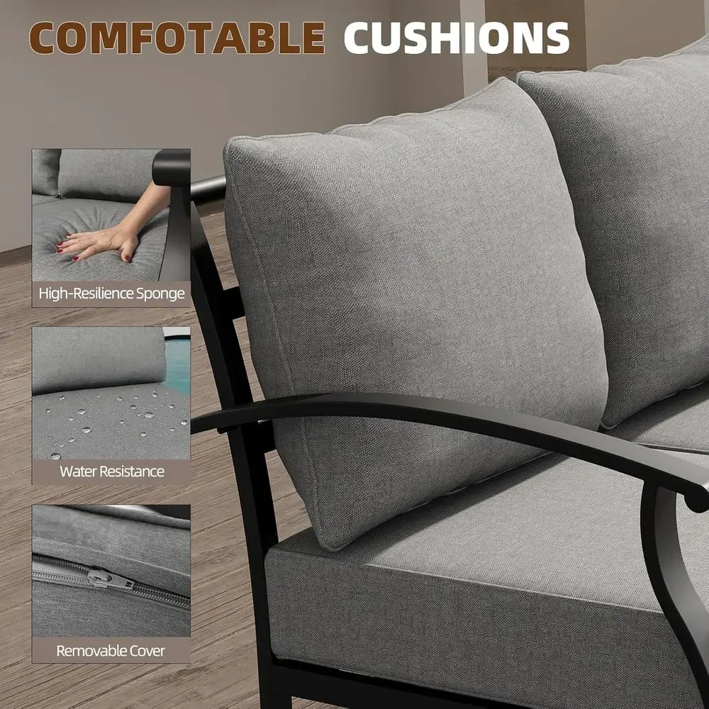 회색 야외용 금속 파티오 가구 세트 (커피 테이블과 흔 - Outdoor Furniture Rocking Chair 리뷰 및 가격