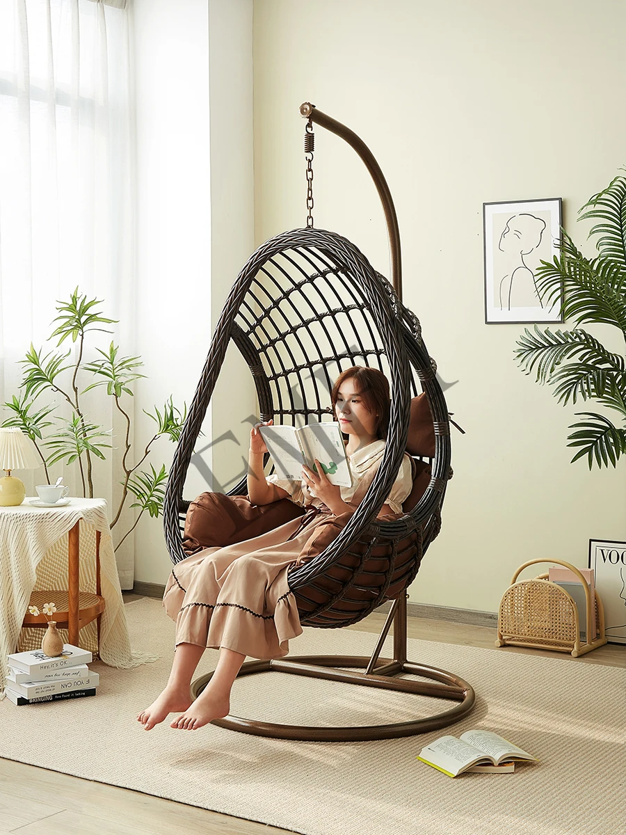 행잉 바스켓 라탄 의자 스윙 실내용 홈 라운지 발코니  - Outdoor Furniture Rocking Chair 리뷰 및 가격