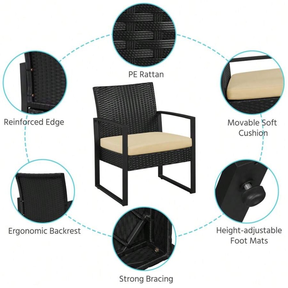 3피스 야외용 위커 가구 세트 (라탄 의자 2개와 커피 - Outdoor Furniture Rattan 리뷰 및 가격