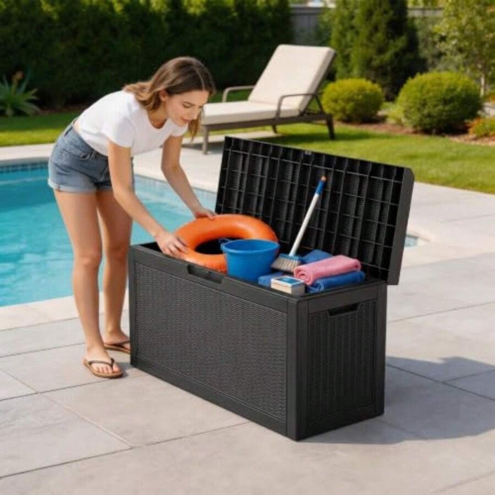 야외용 수납함 데크 박스 방수 라탄 패턴 레진 파티오  - Outdoor Furniture Rattan 리뷰 및 가격