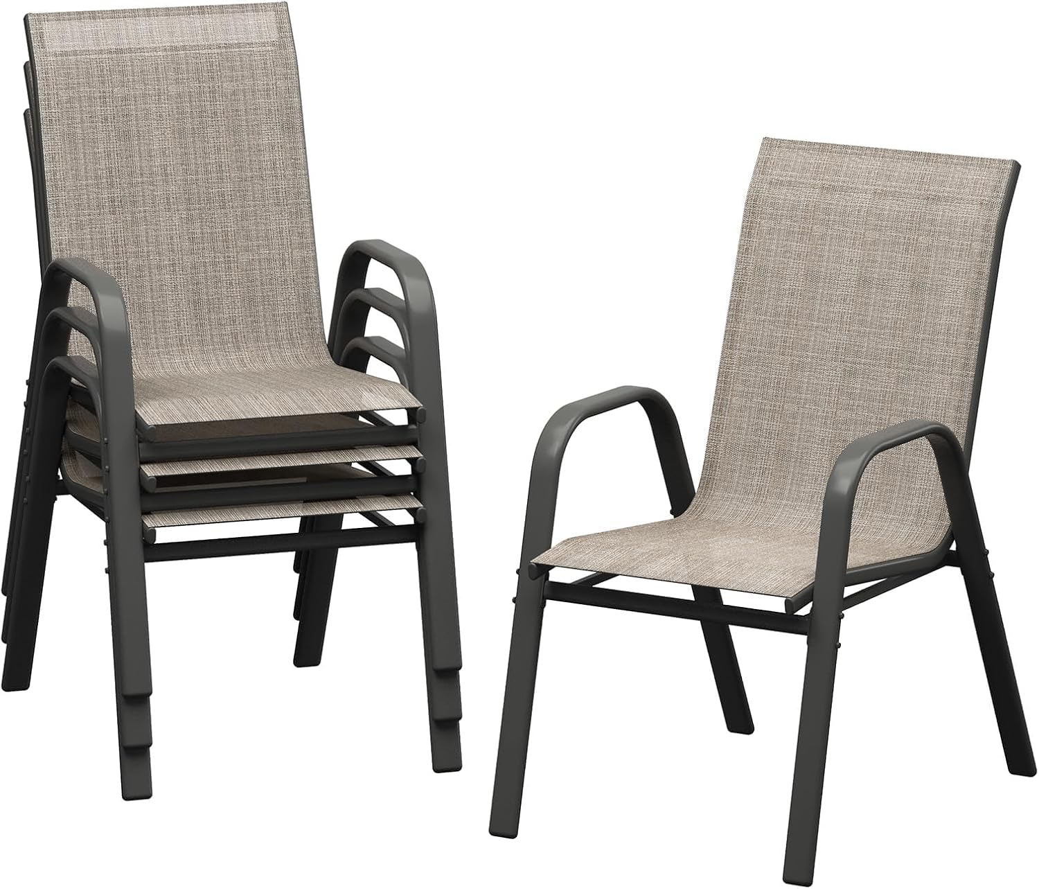 파티오 식사용 의자 4개 세트, 팔걸이가 있는 쌓을 수 - Outdoor Furniture Dining Set 리뷰 및 가격
