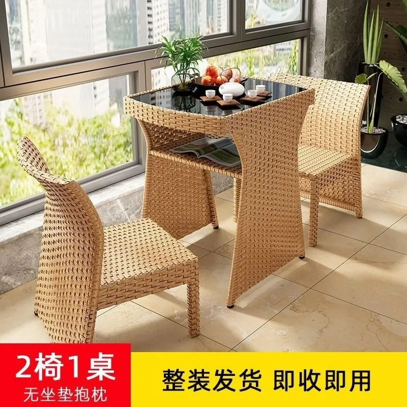 창의적인 야외 발코니 테이블 및 의자 세트 3피스 라탄 - Outdoor Furniture Rattan 리뷰 및 가격