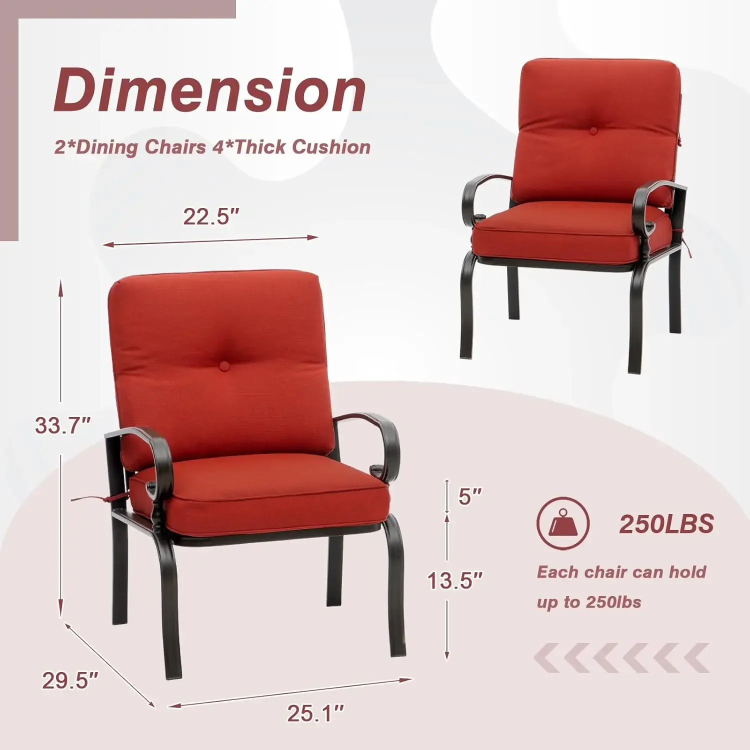 빨간색 야외용 금속 비스트로 의자 정원용 식사 가구 세 - Outdoor Furniture Dining Set 리뷰 및 가격
