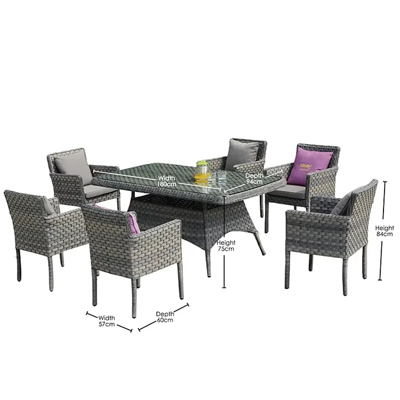 OSMEN CITTA 7피스 야외 정원 라탄 식탁 의자 - Outdoor Furniture Osmen 리뷰 및 가격